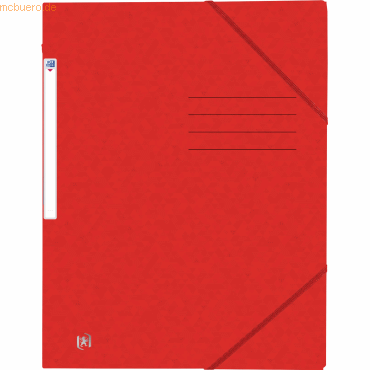 10 x Oxford Eckspannmappe Top File+ A4 390g rot von Oxford