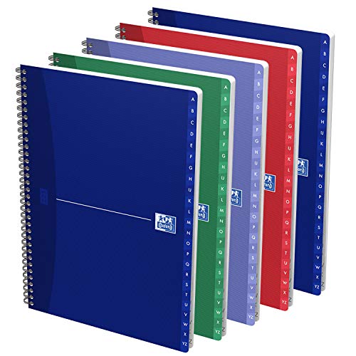 Oxford Essentials Directory Notizblock, A4, 21 x 29,7 cm, farblich sortiert, 5 Stück von Oxford