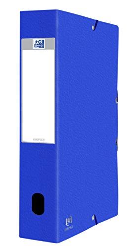 Oxford Eurofolio+ Kartons mit Gummiband, 24 x 32 cm, Rücken 60 mm, Blau, 10 Stück von Oxford