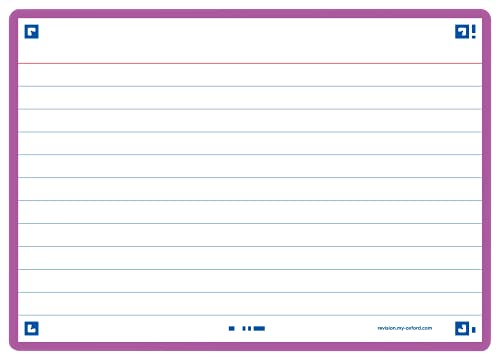 Oxford FLASH 2.0 Karteikarten A6, Lernkarten, 105x148mm, liniert, lila, 80 Blatt Oxford FLASH 2.0 Karteikarten A6, Lernkarten, 105x148mm, liniert, lila, 80 Blatt von Oxford