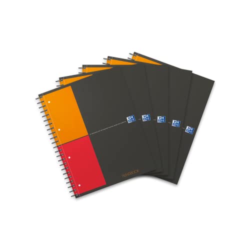 Oxford Filingbook International A4, kariert, 200 Seiten, Seitenränder in vier Farben, 3 versetzbare Register, 5 Stück Oxford Filingbook International A4, kariert, 200 Seiten, Seitenränder in vier Farben, 3 versetzbare Register, 5 Stück von Oxford