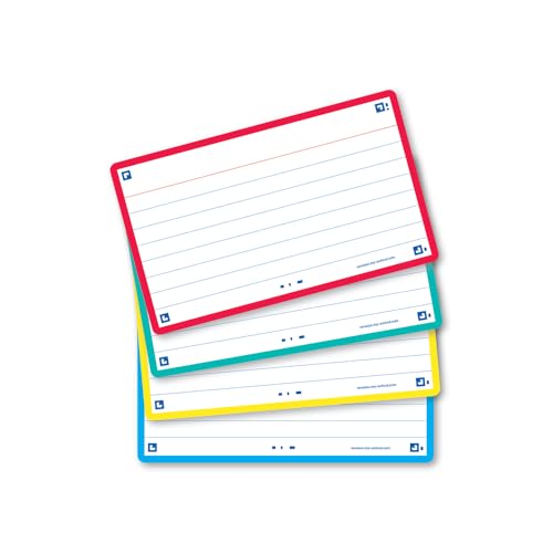 Oxford Karteikarten A7 Sortierte Lernkarten, Klein, Liniert 75x125mm von Oxford