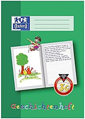 Oxford Geschichtenheft A4, Lineatur 3G (3. Klasse), 16 Blatt, grün, 10 Stück von Oxford