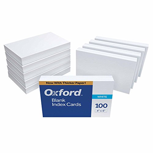 Oxford Karteikarten, blanko, 10 x 15 cm, Weiß, 10 Packungen mit je 100 Stück (40 Stück) von Oxford