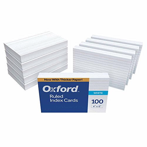 Oxford Karteikarten, liniert, 10,2 x 15,2 cm, Weiß, 1.000 Karten (10 x 100 Stück) (41) von Oxford