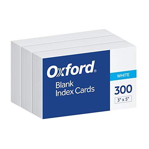 Oxford Karteikarten, ohne Aufdruck, 7,62 x 12,7 cm, weiß, 100 Stück Leer 3 x 5, 300 cards weiß von Oxford
