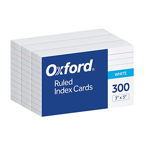 Oxford Karteikarten, ohne Aufdruck, 7,62 x 12,7 cm, weiß, 100 Stück Liniert 3 x 5, 300 cards weiß Oxford Karteikarten, ohne Aufdruck, 7,62 x 12,7 cm, weiß, 100 Stück Liniert 3 x 5, 300 cards weiß von Oxford