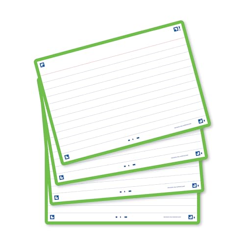 Oxford Karteikarten A6 Lernkarten, Grün, Liniert 105x148mm Oxford Karteikarten A6 Lernkarten, Grün, Liniert 105x148mm von Oxford