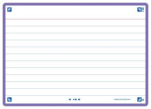 Oxford FLASH 2.0 Karteikarten A6, Lernkarten, 105x148mm, liniert, violet, 80 Blatt von Oxford