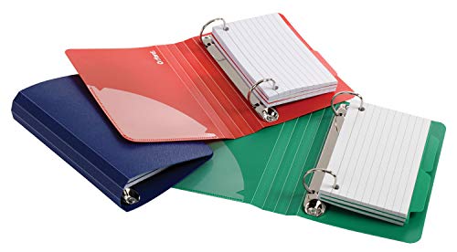 Oxford Karteiordner mit Trennblättern, 7,6 x 12,7 cm, Farbe variiert, 50 Karten, 1 Ordner (73570), sortiert (Blau, Grün, Rot) von Oxford