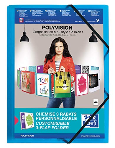 Oxford Kunststoff-Eckspannmappe polyvision, A4, 3 Klappen, 12er Pack von Oxford
