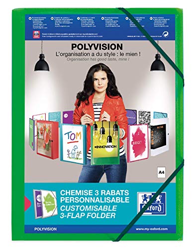 Oxford Kunststoff-Eckspannmappe polyvision, 12er Pack, DIN A4, grün Oxford Kunststoff-Eckspannmappe polyvision, 12er Pack, DIN A4, grün von Oxford