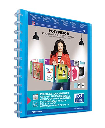 Oxford Ring-Mappe A4, Polyvision, Präsentations-Buch mit 20 Hüllen, Vario-Zipp, Austausch- und erweiterbar, blau, 1 Stück Oxford Ring-Mappe A4, Polyvision, Präsentations-Buch mit 20 Hüllen, Vario-Zipp, Austausch- und erweiterbar, blau, 1 Stück von Oxford