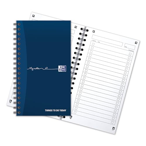 Oxford My Notes, To-Do-Listen-Notizbuch, Spiralbindung, 230 Seiten, 1 Notizblock, Marineblau | Weiß von Oxford