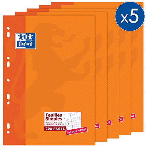 Oxford Office 100105677 Single Leaf Case A4 Kleine Fliesen , Packung mit 5 x 200 Seiten, Oxford Office 100105677 Single Leaf Case A4 Kleine Fliesen , Packung mit 5 x 200 Seiten, von Oxford