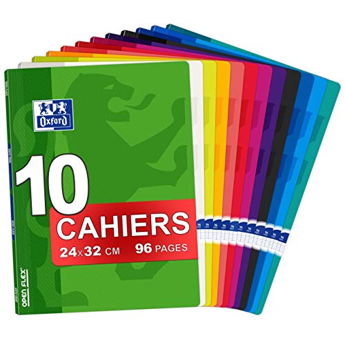 Oxford Openflex Notizhefte aus Polypropylen, 24 x 32 cm, 96 Seiten, 10 Stück von Oxford