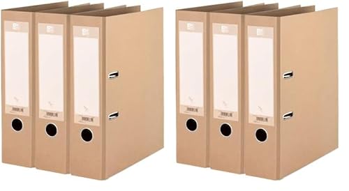 Oxford Ordner A4, 8 cm breit, gut für die Umwelt, in beige, 3 Stück (Packung mit 2) von Oxford