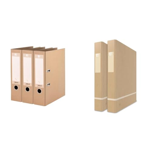 Oxford Ordner A4, 8 cm breit, gut für die Umwelt, in beige, 3 Stück & Ringbuch A4, 35 mm breit, 2 Ringe Ringe-Ø25mm, gut für die Umwelt, beige, 2 Stück Oxford Ordner A4, 8 cm breit, gut für die Umwelt, in beige, 3 Stück & Ringbuch A4, 35 mm breit, 2 Ringe Ringe-Ø25mm, gut für die Umwelt, beige, 2 Stück von Oxford