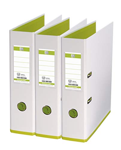 Oxford Ordner A4, MyColour, 8 cm breit, zweifarbig weiß und grün, 3 Stück von Oxford