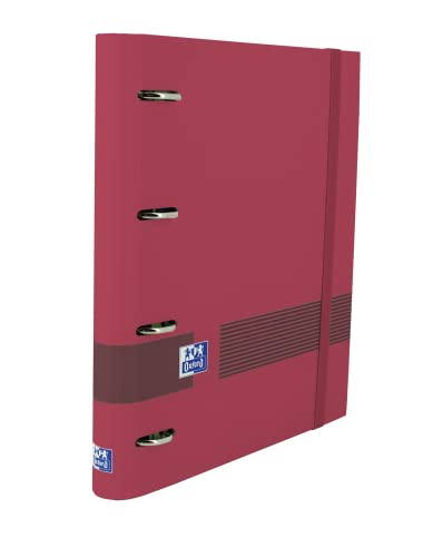 Oxford Ordner mit 4 Ringen A4+, extra stabiler Deckel, Gummiverschluss und 5 x 5 Rastermine, mit 5 farbigen Bändern, inklusive Tafel und Aufkleberbögen, Bordeaux Oxford Ordner mit 4 Ringen A4+, extra stabiler Deckel, Gummiverschluss und 5 x 5 Rastermine, mit 5 farbigen Bändern, inklusive Tafel und Aufkleberbögen, Bordeaux von Oxford