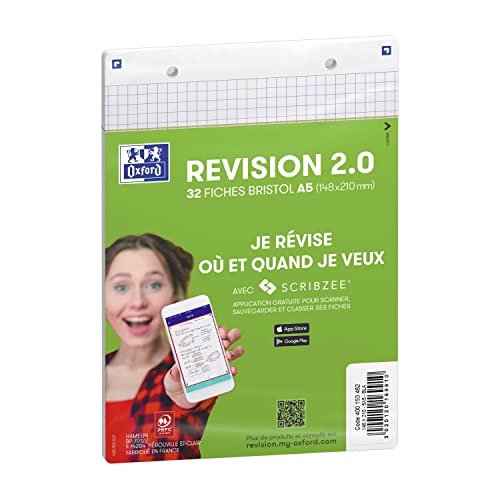Oxford Oxford Pack mit 32 Karteikarten, Revision 2.0, gelocht, 148 x 210 mm, A5 Q5/5, Weiß Oxford Oxford Pack mit 32 Karteikarten, Revision 2.0, gelocht, 148 x 210 mm, A5 Q5/5, Weiß von Oxford