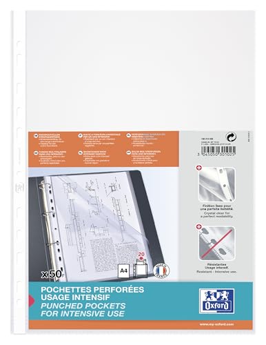 Oxford Prospekthüllen (DIN A4 Premium extra stark, 0,09 mm) 50 Stück glasklar Oxford Prospekthüllen (DIN A4 Premium extra stark, 0,09 mm) 50 Stück glasklar von Oxford