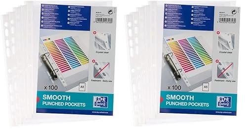Oxford Prospekthüllen A5, glasklar, oben offen, 200er Pack von Oxford