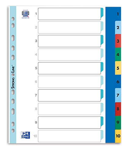 Oxford Register Strong-Line, Zahlen 1-10, DIN A4, aus Kunststoff, XL, 10-teilig Oxford Register Strong-Line, Zahlen 1-10, DIN A4, aus Kunststoff, XL, 10-teilig von Oxford