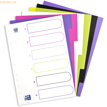 20 x Oxford Register myColour A4 PP 300 my 6 Blatt sortierte Packung von Oxford