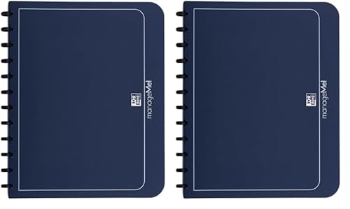 Oxford Ring-Mappe A4, manageMe, Präsentations-Buch mit 25 Hüllen, Vario-Zipp, Austausch- und erweiterbar, dunkelblau, 1 Stück (Packung mit 2) von Oxford