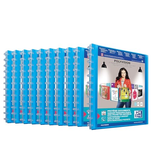 Oxford Ring-Mappe A4, Polyvision, Präsentations-Buch mit 20 Hüllen, Vario-Zipp, Austausch- und erweiterbar, blau, 10 Stück Oxford Ring-Mappe A4, Polyvision, Präsentations-Buch mit 20 Hüllen, Vario-Zipp, Austausch- und erweiterbar, blau, 10 Stück von Oxford