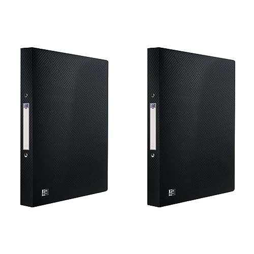 Oxford Ringbuch A4, Rückenbreite 2 cm, 2 Ringe, schwarz, 1 Stück (Packung mit 2) von Oxford