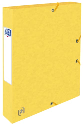 Oxford Sammelbox A4, aus Karton, 4 cm Rückenbreite, gelb, 9 Stück von Oxford