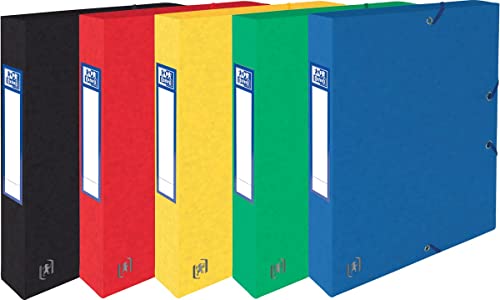 Oxford Sammelbox A4, aus Karton, 4 cm Rückenbreite, sortiert, 9 Stück, 400114367 von Oxford