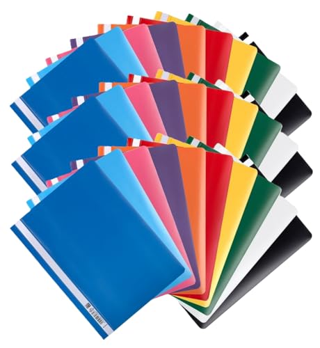 Oxford Schnellhefter A4, aus PP, Kunststoff, für ca. 160 DIN A4-Blätter (Klassisch, 10 Farben, 3 Packungen) von Oxford