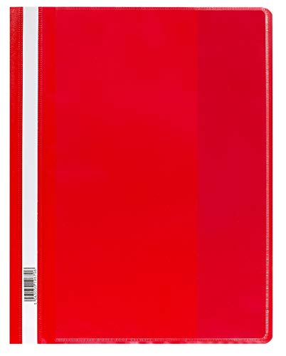 Oxford Schnellhefter A4, überbreit mit Sichttasche, rot, 25er Pack von Oxford