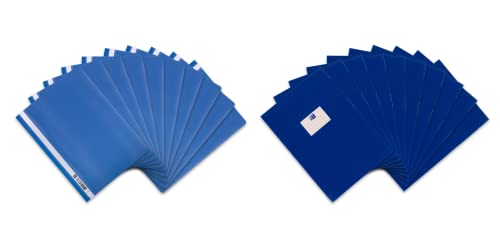 Oxford Schnellhefter und Heftumschlag in A4, Kunststoff, blau, jeweils 10 Stück von Oxford