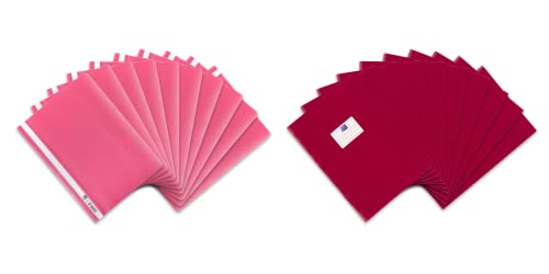 Oxford Schnellhefter und Heftumschlag in A4, Kunststoff, pink, jeweils 10 Stück von Oxford