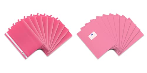 Oxford Schnellhefter und Heftumschlag in A4, Kunststoff, rosa, jeweils 10 Stück von Oxford