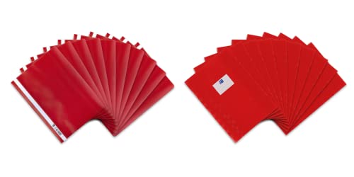 Oxford Schnellhefter und Heftumschlag in A4, Kunststoff, rot, jeweils 10 Stück von Oxford