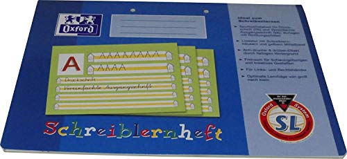 Oxford Schreiblernheft A4 quer Lineatur SL 16 Blatt (blau) (5er Pack) von Oxford