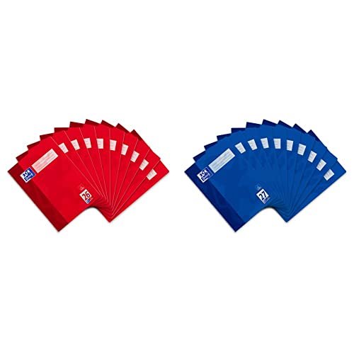 Oxford Schulheft A4, kariert, mit weißem Rand, 32 Blatt, rot, 10 Stück & Schulheft A4, liniert, mit Doppelrand, 32 Blatt, blau, 10 Stück Oxford Schulheft A4, kariert, mit weißem Rand, 32 Blatt, rot, 10 Stück & Schulheft A4, liniert, mit Doppelrand, 32 Blatt, blau, 10 Stück von Oxford
