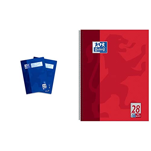 Oxford Schulheft A4, liniert, mit Doppelrand, 16 Blatt, blau, 2 Stück & Collegeblock A4 kariert, mit Doppelrand, 80 Blatt, rot, 1 Stück Oxford Schulheft A4, liniert, mit Doppelrand, 16 Blatt, blau, 2 Stück & Collegeblock A4 kariert, mit Doppelrand, 80 Blatt, rot, 1 Stück von Oxford
