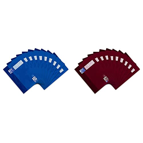 Oxford Schulheft A4, liniert, mit Doppelrand, 32 Blatt, blau, 10 Stück & Schulheft A4, kariert, mit Doppelrand, 32 Blatt, bordeaux, 10 Stück Oxford Schulheft A4, liniert, mit Doppelrand, 32 Blatt, blau, 10 Stück & Schulheft A4, kariert, mit Doppelrand, 32 Blatt, bordeaux, 10 Stück von Oxford
