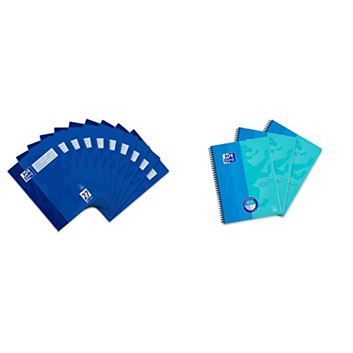 Oxford Schulheft A4, liniert, mit Doppelrand, 32 Blatt, blau, 10 Stück & Touch Collegeblock Duo A4 kariert und liniert, 80 Blatt, blau, 3 Stück Oxford Schulheft A4, liniert, mit Doppelrand, 32 Blatt, blau, 10 Stück & Touch Collegeblock Duo A4 kariert und liniert, 80 Blatt, blau, 3 Stück von Oxford