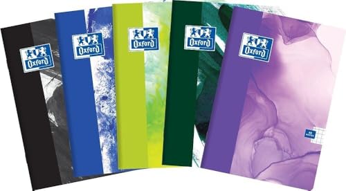 Oxford Schulheft A4 Kladde 60 karierte Blätter mit Seitenrand, Optik Paper 90 g, weicher laminierter Umschlag, Notizblock Set für Büro & Schule, Farbenmix, 5 Stück-Packung Farbenmix Oxford Schulheft A4 Kladde 60 karierte Blätter mit Seitenrand, Optik Paper 90 g, weicher laminierter Umschlag, Notizblock Set für Büro & Schule, Farbenmix, 5 Stück-Packung Farbenmix von Oxford