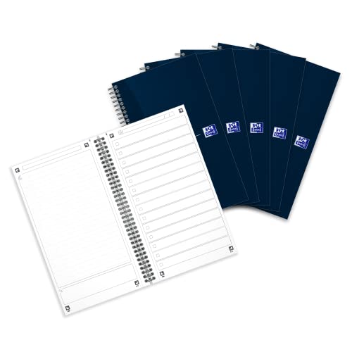 Oxford Task Manager, To-Do-Listen-Notizbuch, Spiralbindung, 460 Seiten, blau, 5 Stück Oxford Task Manager, To-Do-Listen-Notizbuch, Spiralbindung, 460 Seiten, blau, 5 Stück von Oxford