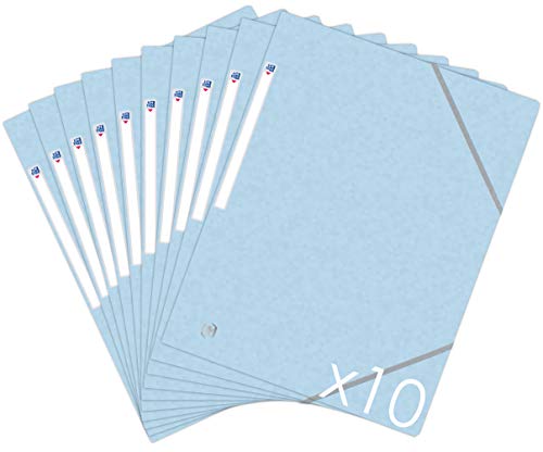 Oxford Topfile+ Dokumentenmappe, 3 Klappen, A4, Gummibandverschluss, Pastellblau, 10 Stück Oxford Topfile+ Dokumentenmappe, 3 Klappen, A4, Gummibandverschluss, Pastellblau, 10 Stück von Oxford