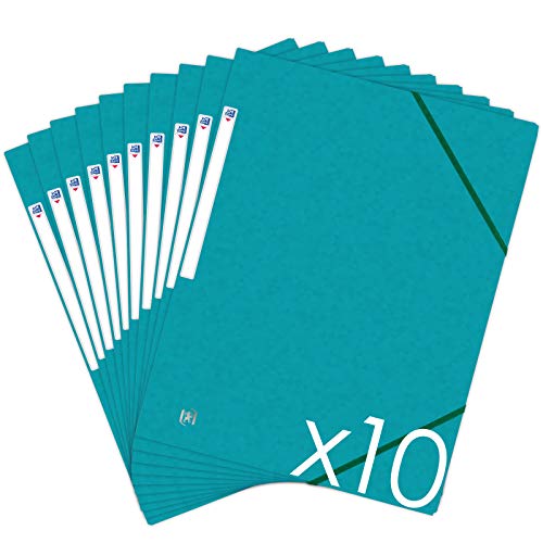 Oxford Topfile+ Dokumentenmappe, 3 Klappen, A4, mit Gummizug, 10 Stück, Aquamarin Oxford Topfile+ Dokumentenmappe, 3 Klappen, A4, mit Gummizug, 10 Stück, Aquamarin von Oxford