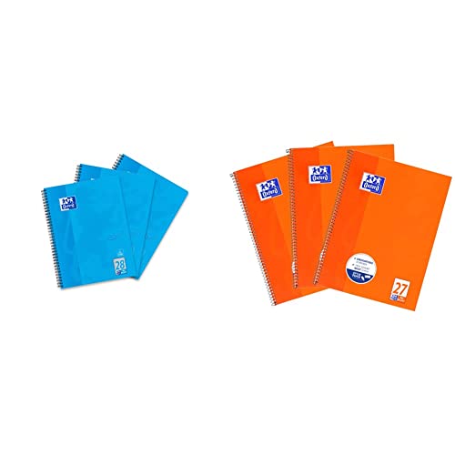 Oxford Touch Collegeblock A4 kariert, mit Doppelrand, 80 Blatt, blau, 3 Stück & Collegeblock A4 liniert, mit Doppelrand, 80 Blatt, orange, 3 Stück Oxford Touch Collegeblock A4 kariert, mit Doppelrand, 80 Blatt, blau, 3 Stück & Collegeblock A4 liniert, mit Doppelrand, 80 Blatt, orange, 3 Stück von Oxford